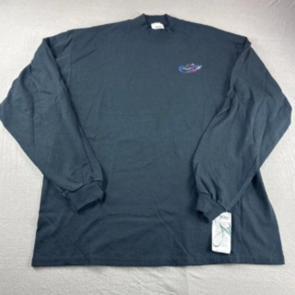 Vintage Artisans Mock Turtleneck Sweatshirt Men XL Black Snowmobile Made in USA